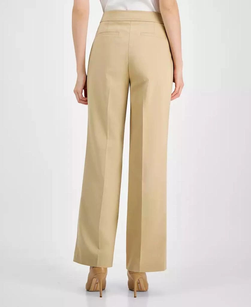 Anne Klein Petite High-Rise Patch-Pocket Flare-Leg Pants 4