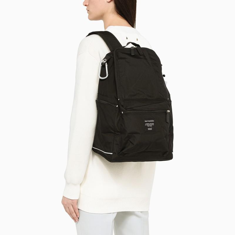 Marimekko Black nylon logo-patch backpack