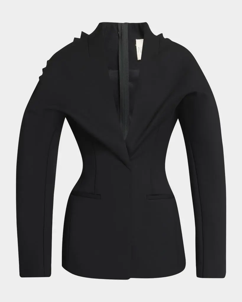 Jacquemus Tailored Shark Tooth-Trim Blazer