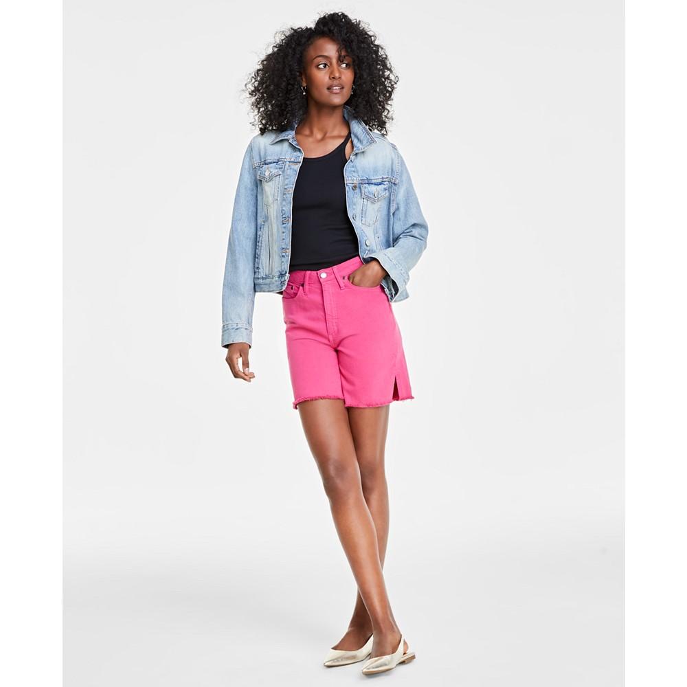 On 34th Women's High-Rise Frayed Denim Shorts, Created for Macy's