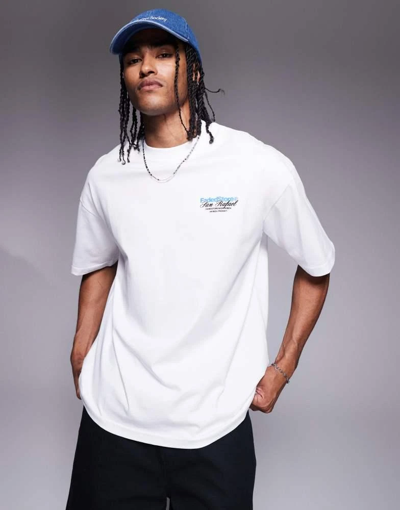 Faded Store Faded Store graphic back print t-shirt in white 2