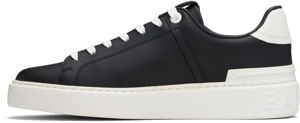 Balmain Black 
White B-Court Printed Calfskin Sneakers 3
