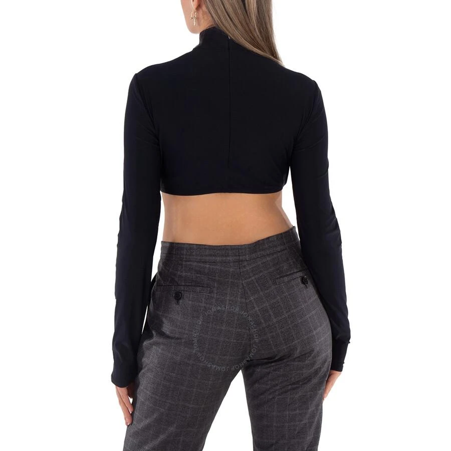 Burberry Ladies Black Long-Sleeved Stretch Nylon Cropped Top 3