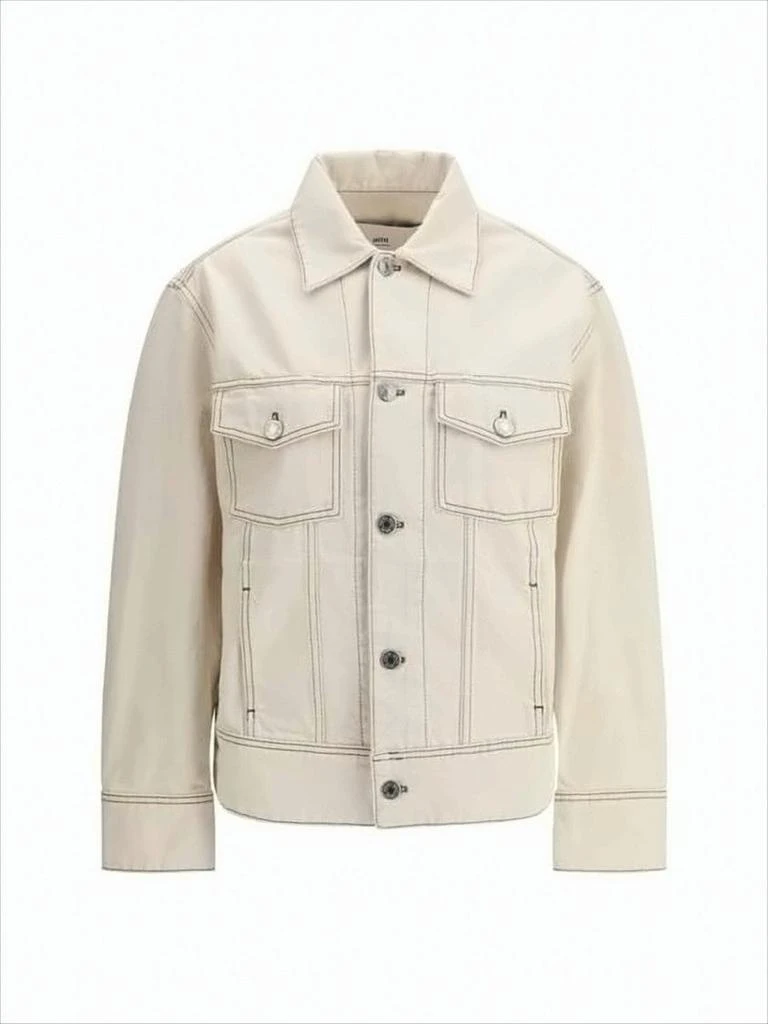 AMI Classic Denim Jacket with Structured Silhouette