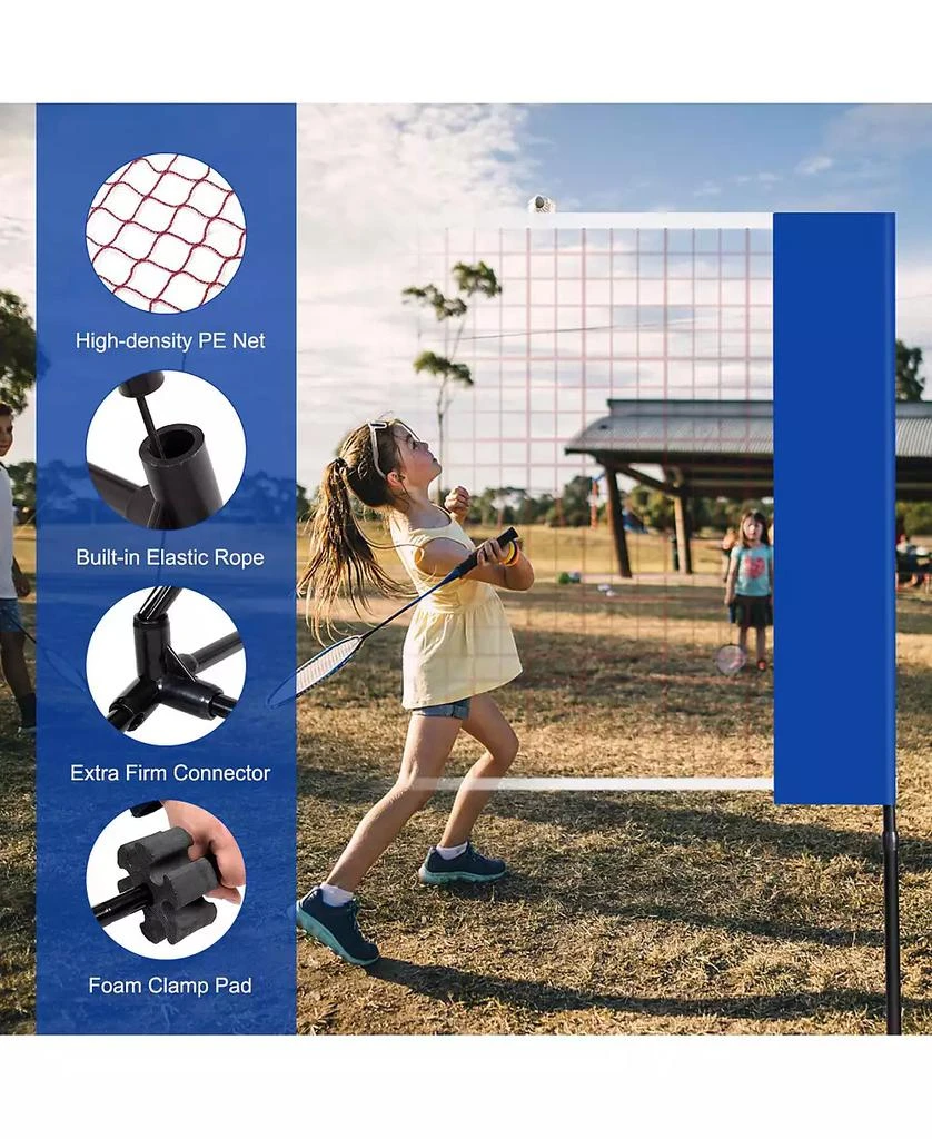 SUGIFT 14 x 5 Feet Portable Beach Training Badminton Net with Carrying Bag 7