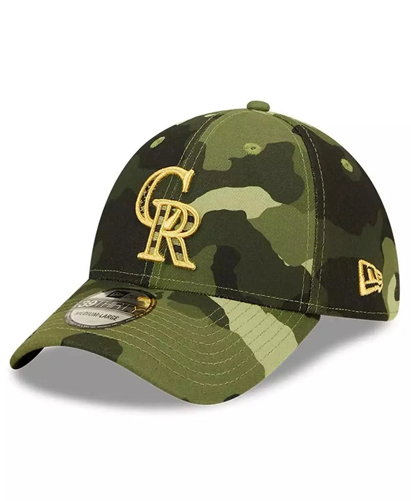 New Era Men's Camo Colorado Rockies 2022 Armed Forces Day 39THIRTY Flex Hat 3