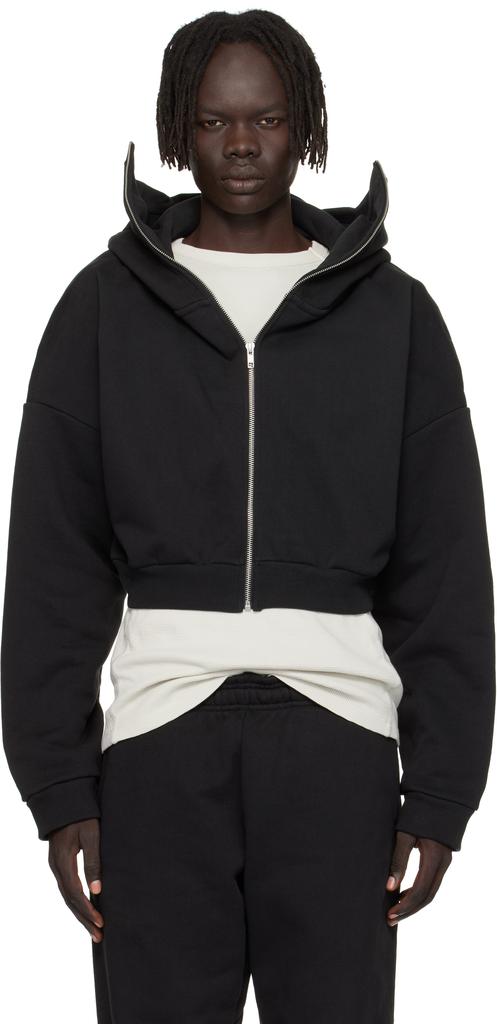 Entire Studios Black Full Zip Hoodie - Hoodies - BeyondStyle