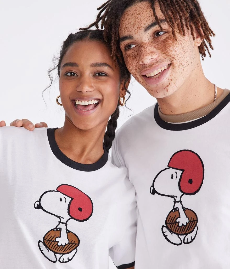 Aeropostale Peanuts | Aéropostale Football Snoopy Relaxed Ringer Graphic Tee 3