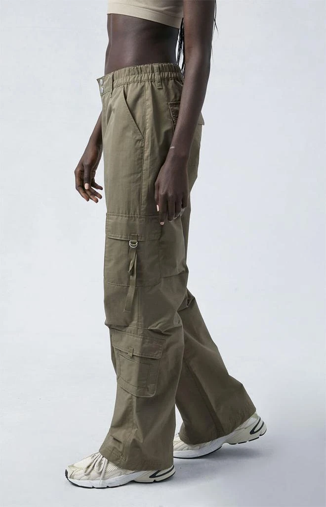 PacSun Green Elastic Waist D-Ring Cargo Pants 3