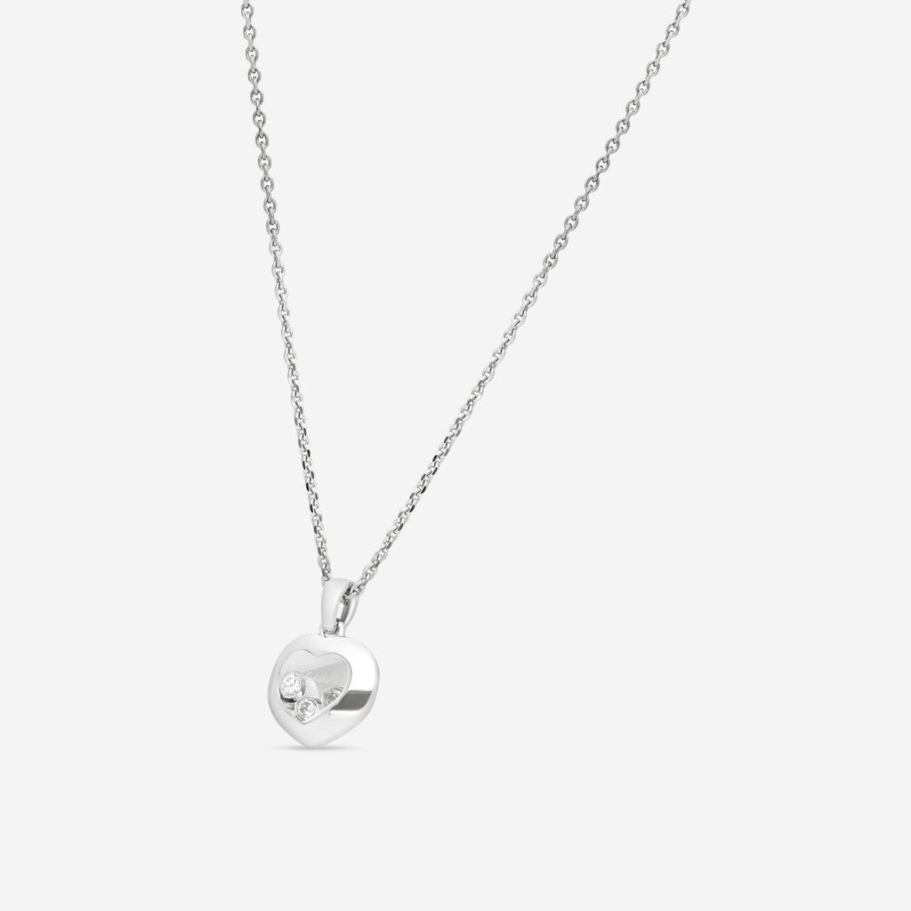 Chopard Chopard Happy Diamonds 18K White Gold Heart Diamond Pendant Necklace 799203-1001