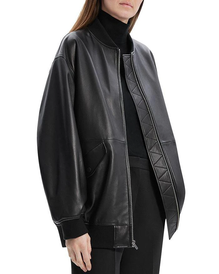 Theory Oversized Leather Flight Jacket 4