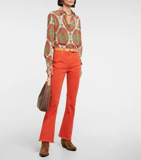 ETRO Embroidered mid-rise flared jeans 2