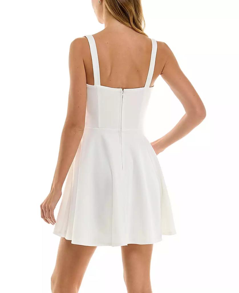 City Studios Juniors' Contrast-Trim Sleeveless Fit & Flare Mini Dress