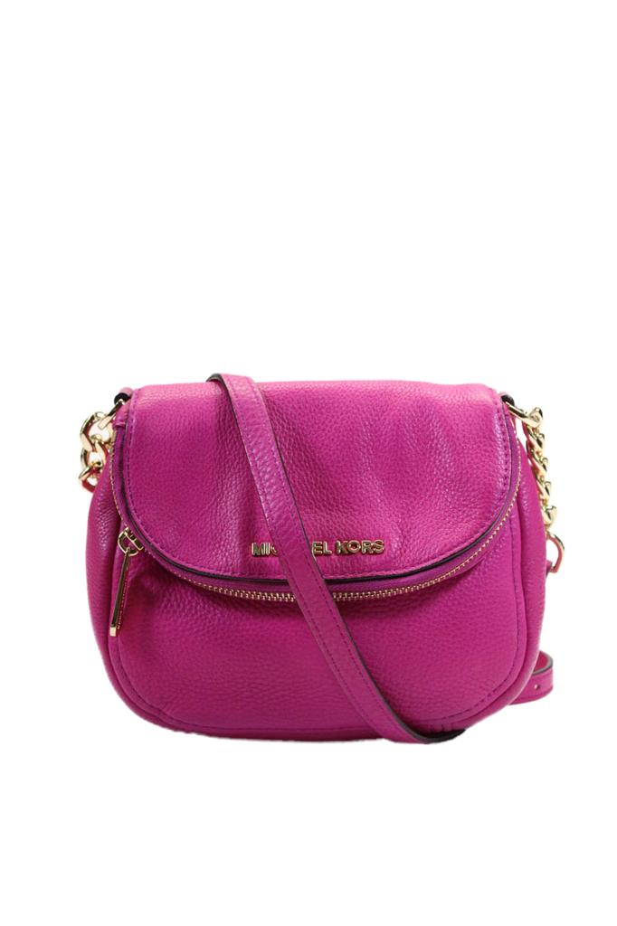 Michael Kors Michael Michael Kors Womens Fuschia Pink Zip Flap Small Crossbody Bag Handbag