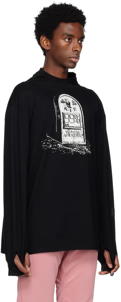 99%IS- Black R.I.P Gravestone 'MYEOKSAL' Long Sleeve T-Shirt 2