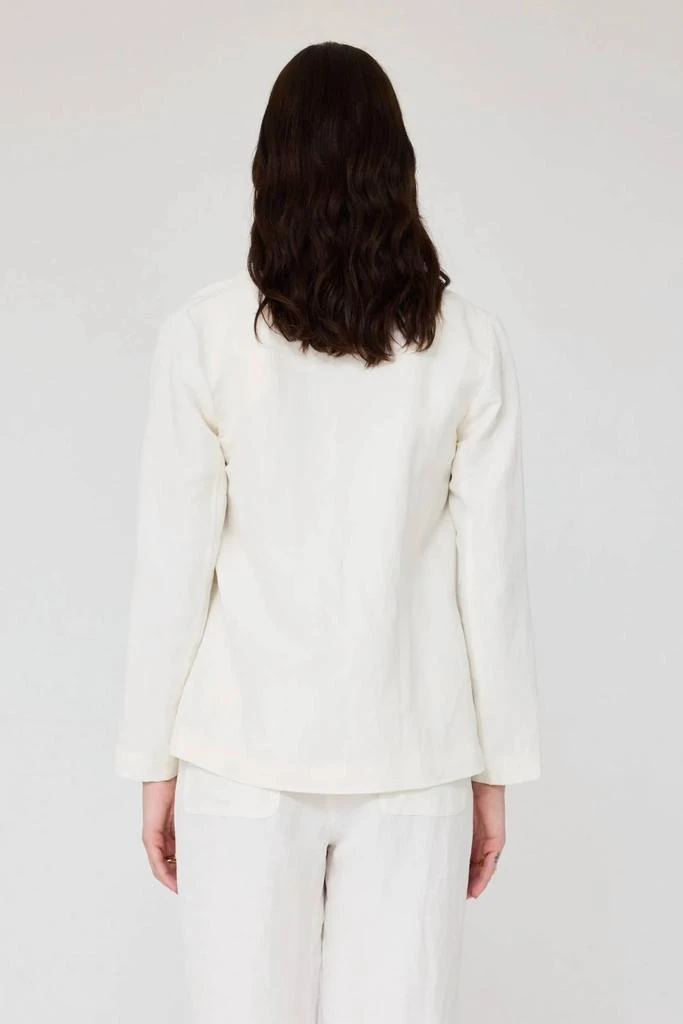 RAQUEL ALLEGRA Clarissa Blazer In Washed White 3
