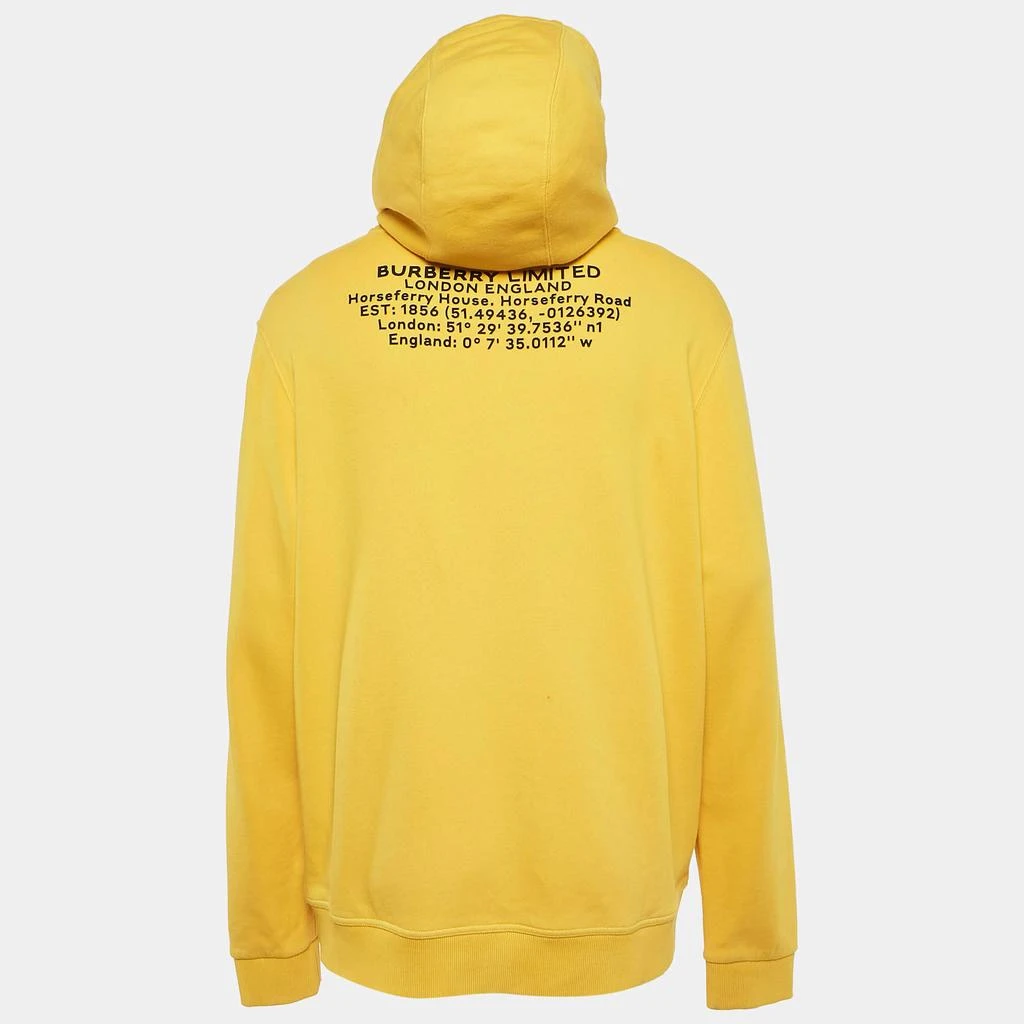 Burberry Burberry Yellow Logo Emboss Print Cotton Robson Hooded Sweatshirt L 2