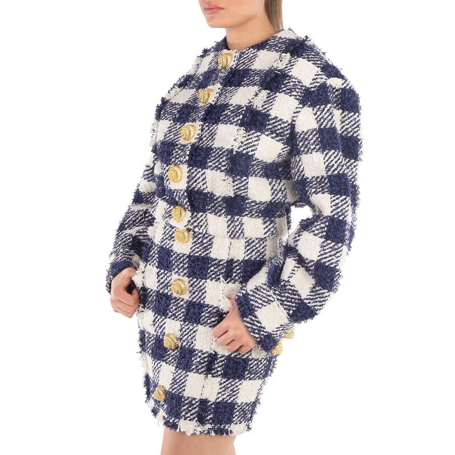 Balmain Tweed Crop Bomber Jacket 2