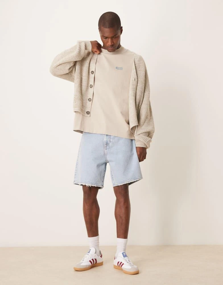 Abercrombie & Fitch Abercrombie & Fitch loose denim shorts in light wash blue 1