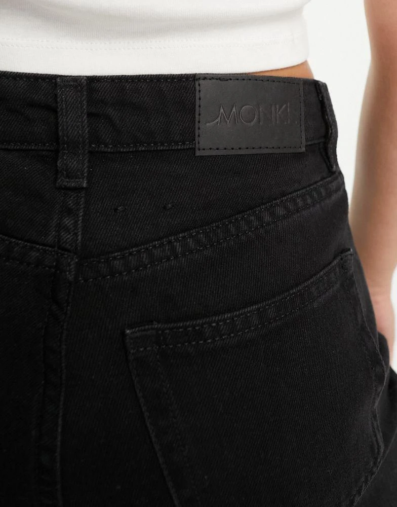 Monki Monki Yoko high waist wide leg jeans in black 4