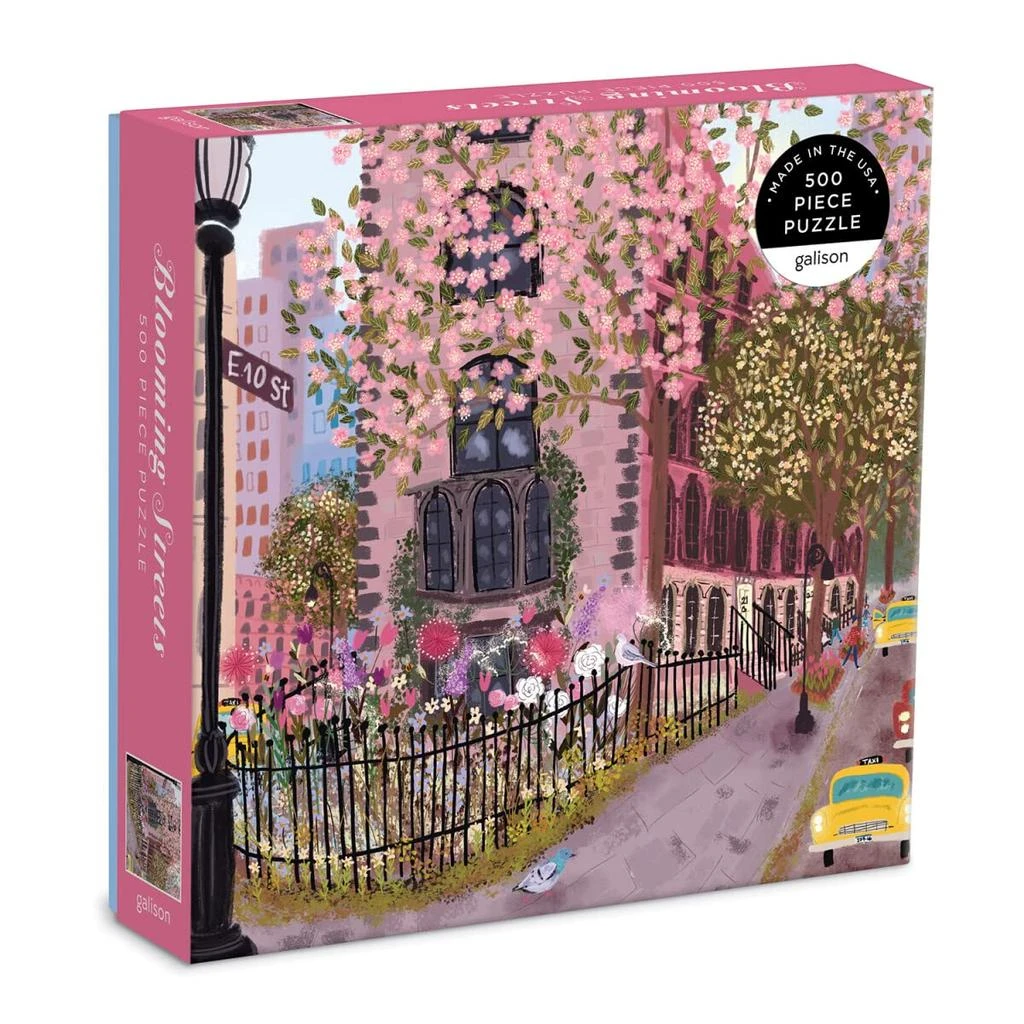 Galison Blooming Streets 500 Piece Puzzle from Galison - Beautifully Illustrated Jigsaw Puzzle of a Local NYC Street, Fun 
Challenging, Unique Gift Idea