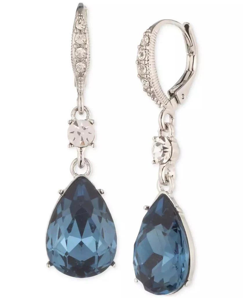 Givenchy Silver-Tone Pear-Shape Color Crystal Drop Earrings 1