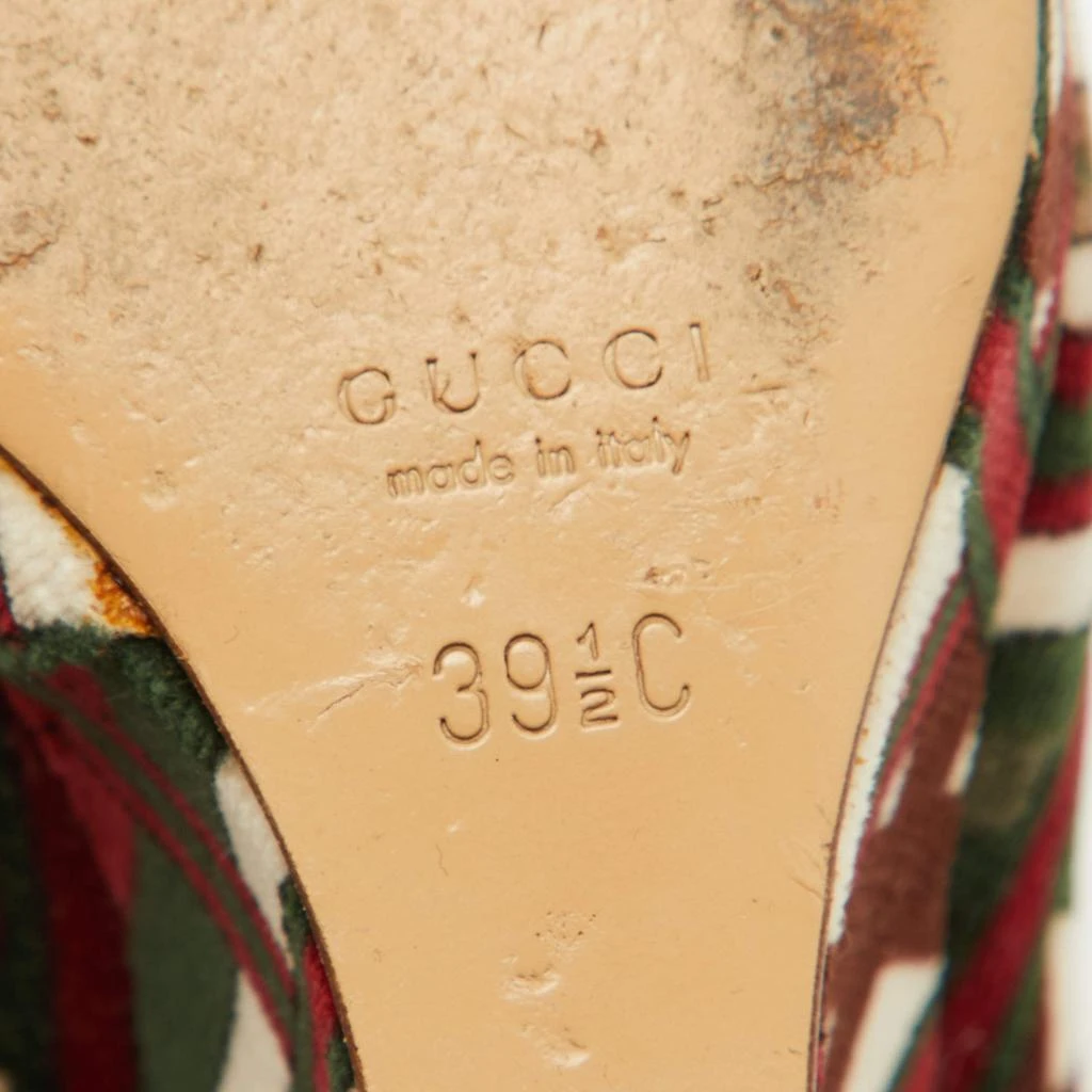 Gucci Gucci Multicolor Pattern Velvet Platform Wedge Pumps Size 39.5 7