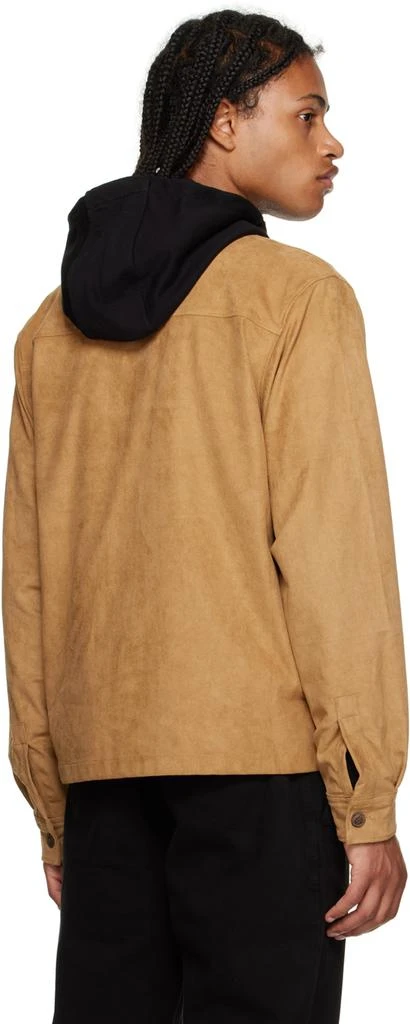 Hugo Boss Beige Oversized Faux-Suede Shirt 3