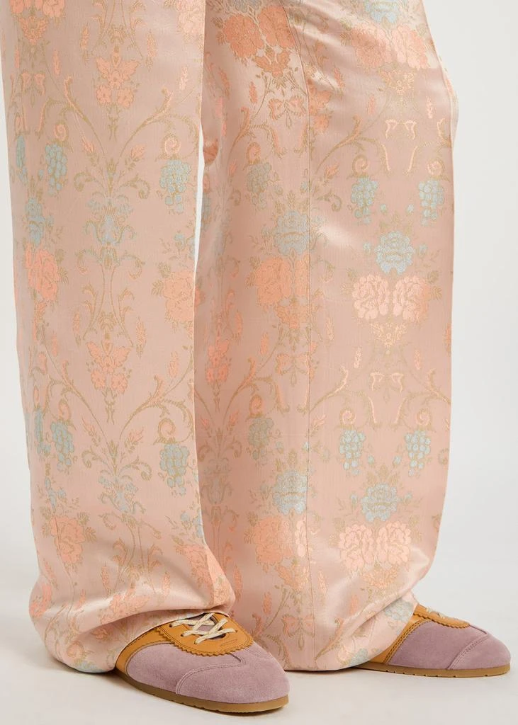 Dries Van Noten Portias floral-jacquard satin-twill trousers 5