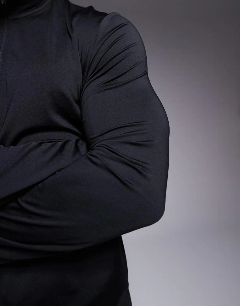 ASOS 4505 quick dry 1/4 zip training long sleeve top in black 4