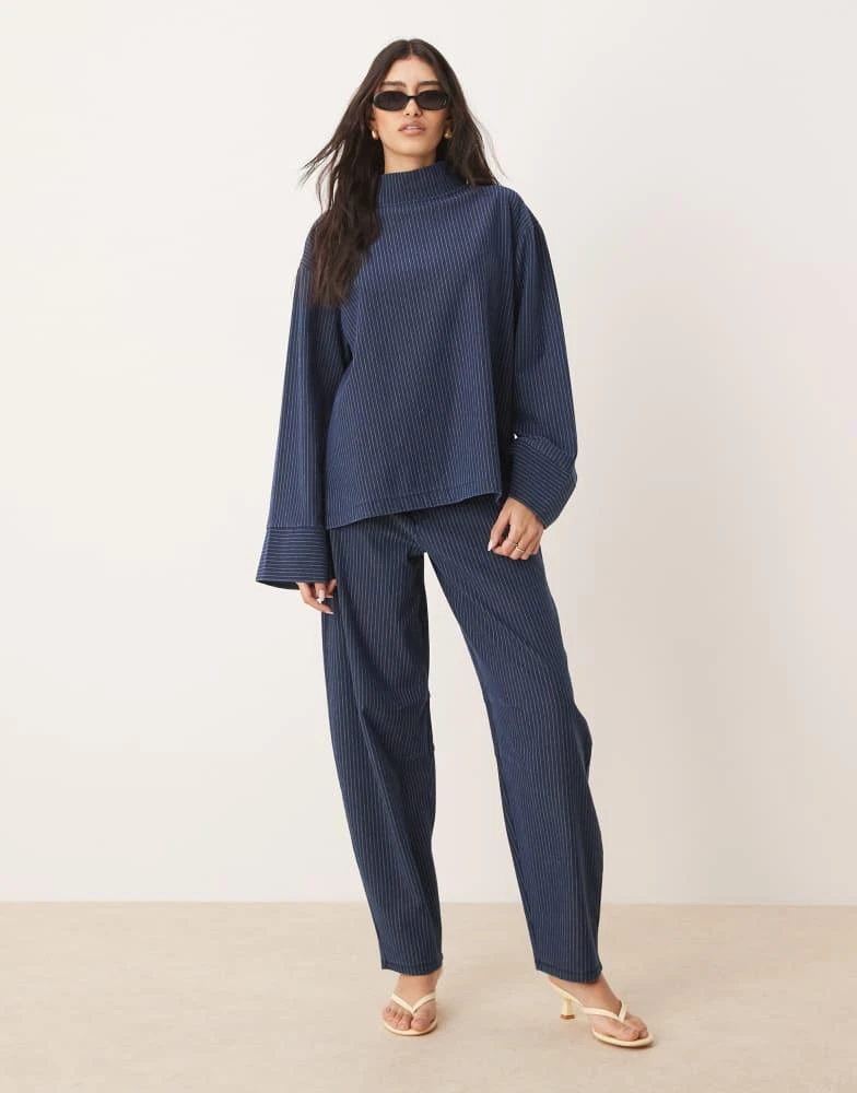 ASOS ASOS DESIGN denim look funnel neck long sleeve top 3