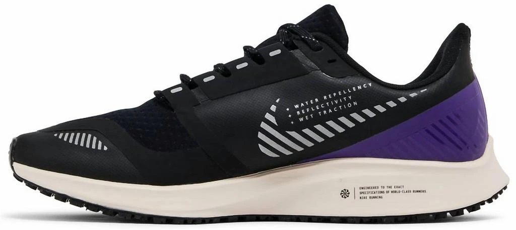 NIKE Women's Air Zoom Pegasus 36 Shield Shoes In Black/silver/desert Sand/voltage Purple 2