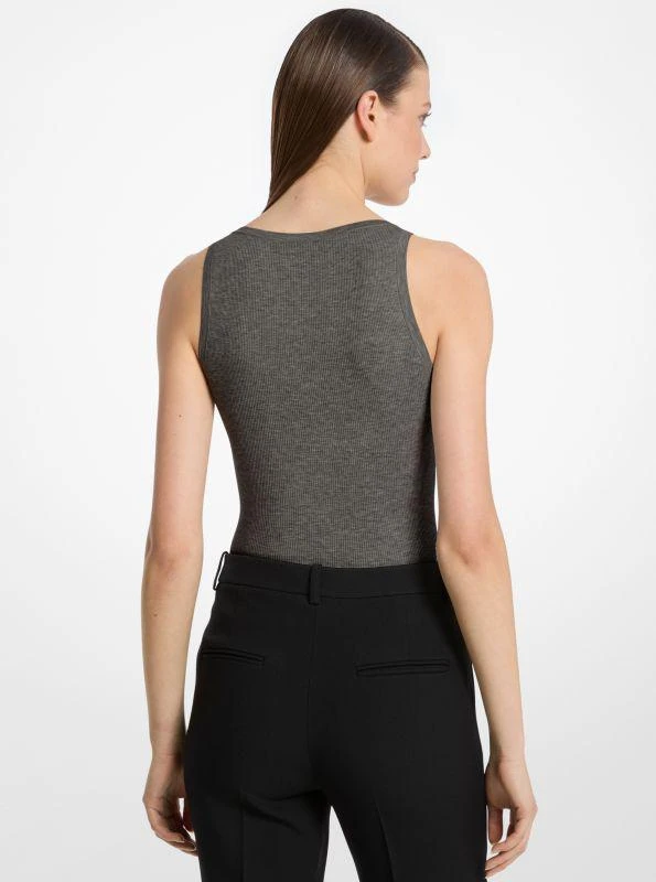 Michael Kors Ribbed Stretch Viscose Tank Top Bodysuit 2