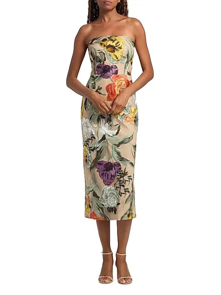 Milly - Shiloh Floral-embroidered Sheath Dress Milly - Shiloh Floral-embroidered Sheath Dress