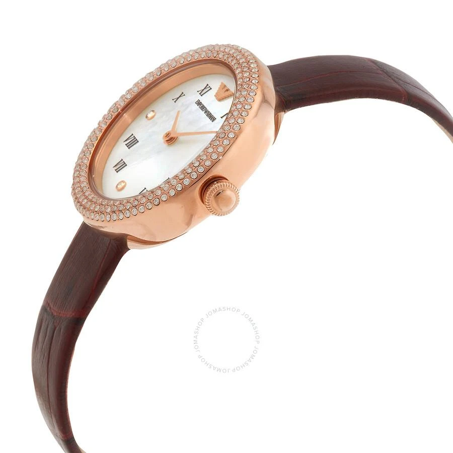 Emporio Armani Quartz Crystal White Mother of Pearl Dial Ladies Watch AR11357 2