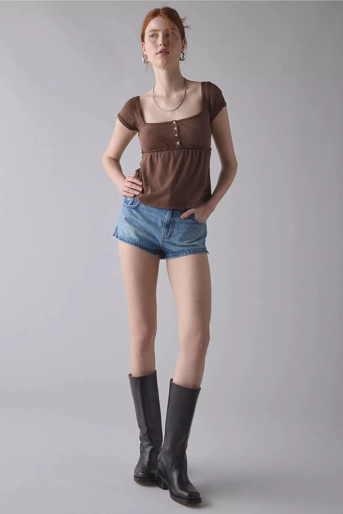 BDG BDG Brittney Square Neck Henley Babydoll Tee 3