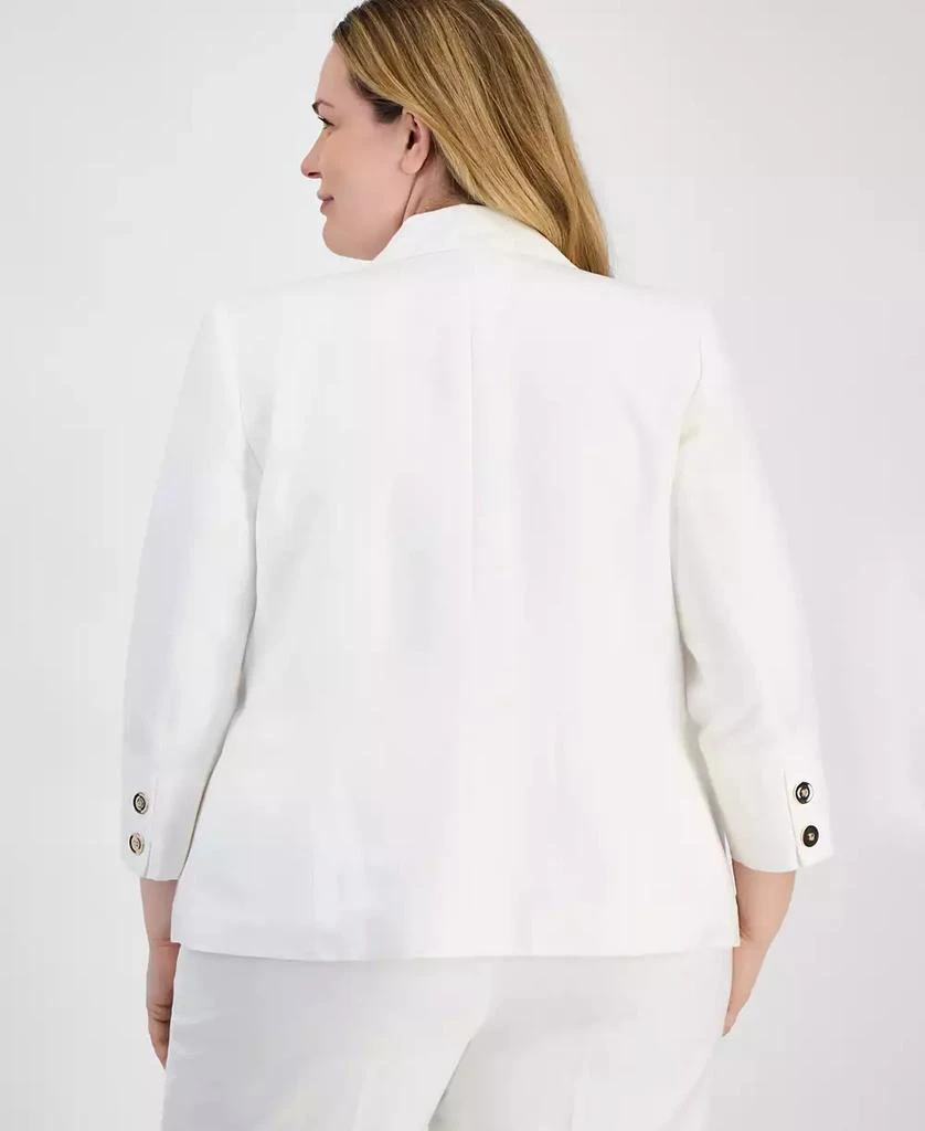 Kasper Plus Size Linen-Blend Blazer 4