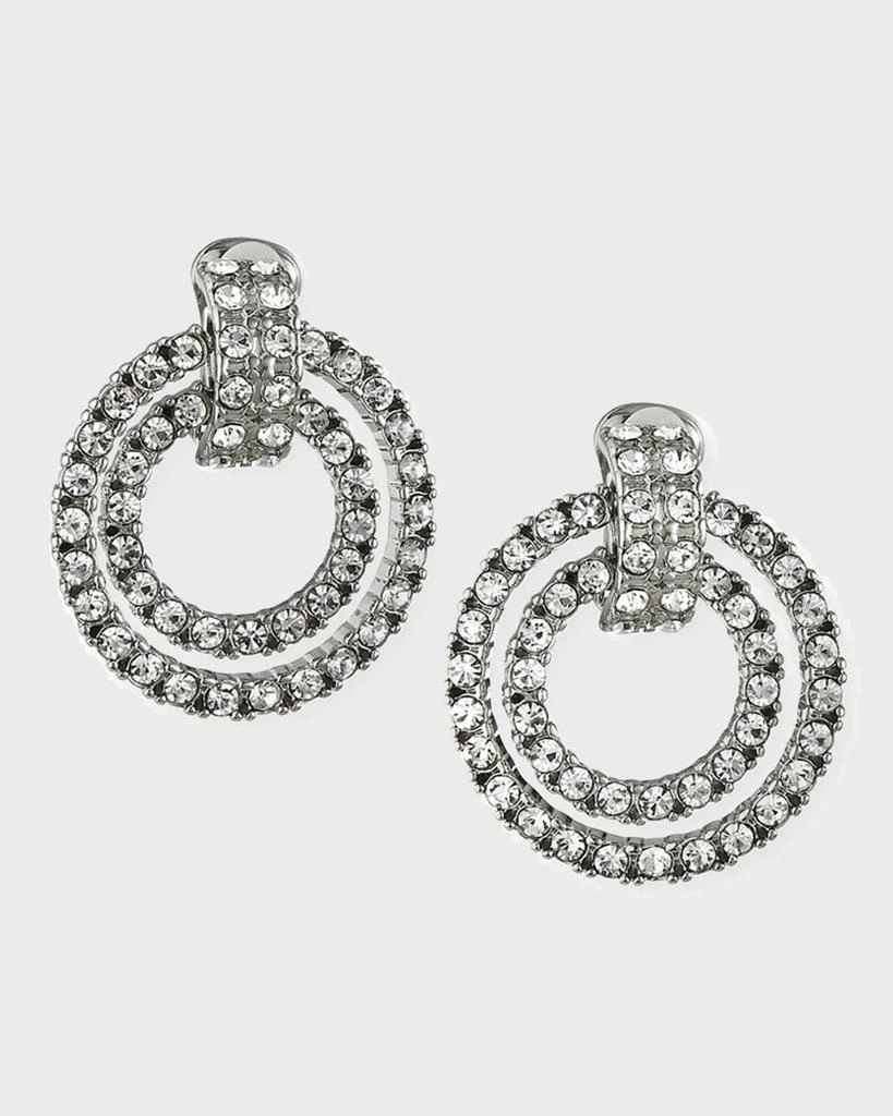 Kenneth Jay Lane Crystal Double Door-Knocker Clip Earrings 1