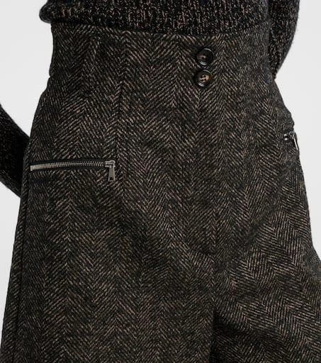 Max Mara Herringbone wool-blend shorts 4