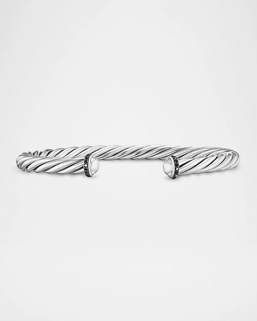 David Yurman Men's Cable Cuff Bracelet in Silver with Diamonds, 6mm 1