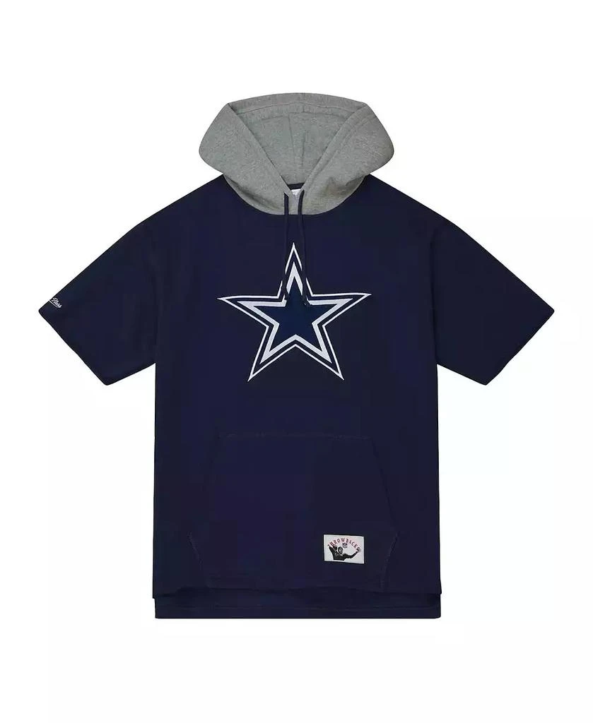 Mitchell & Ness Men's Navy Dallas Cowboys Postgame Short Sleeve Hoodie 4