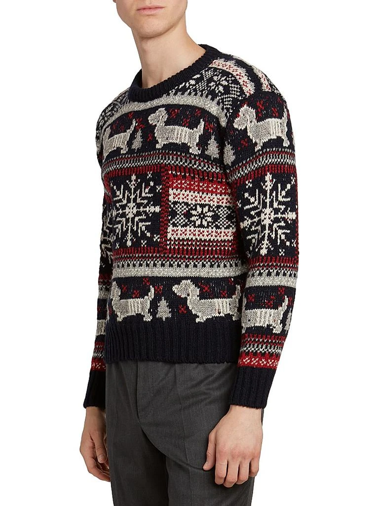 Thom Browne Holiday Hector Fair Isle Jacquard Wool-Mohair Sweater 4