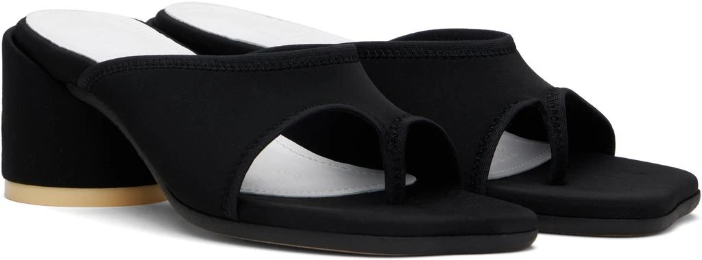 MM6 Black Scuba Lyrca Heeled Sandals 4