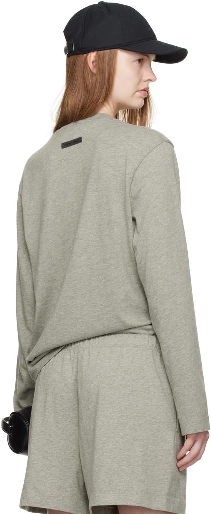Essentials Gray Classic Fit Long Sleeve T-shirt 3