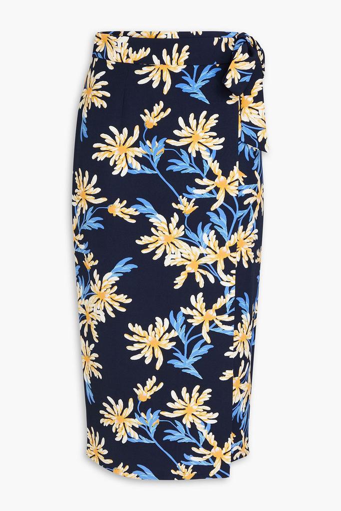 Diane von Furstenberg Elma floral-print cady midi wrap skirt
