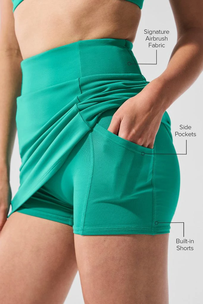 Alo Airbrush High-Waist Good Form Tennis Skirt - Spruce Green 2
