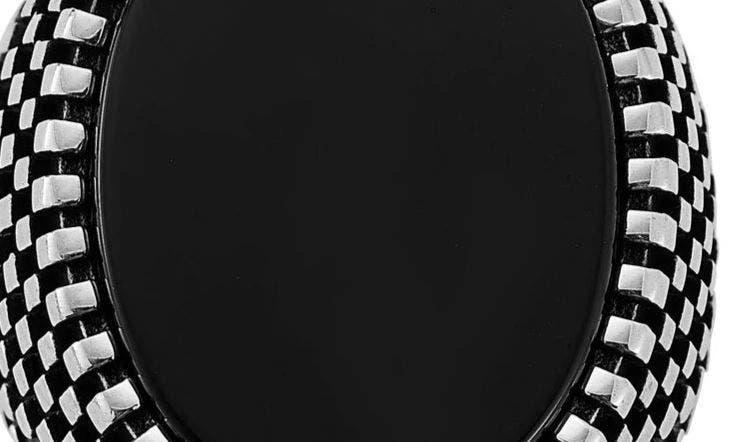 Yield of Men Sterling Silver Onyx Signet Ring 3