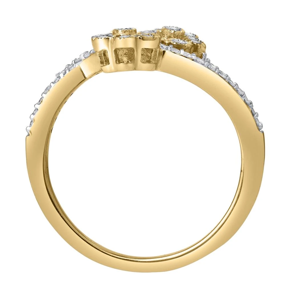 LuvMyJewelry Golden Blossom 0.30 Ct Natural Diamond 10K Gold Ring 4