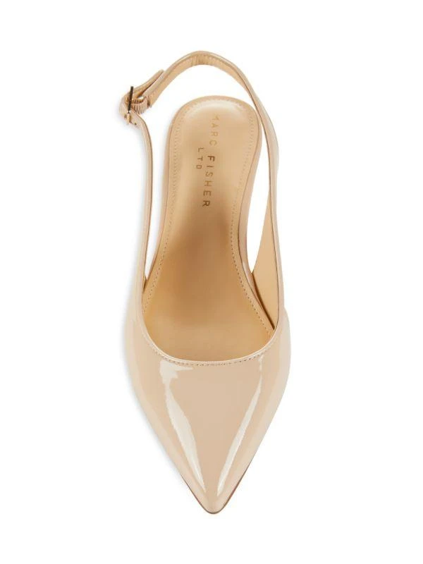 Marc Fisher Mllarysa Patent Leather Kitten Heel Pumps 5