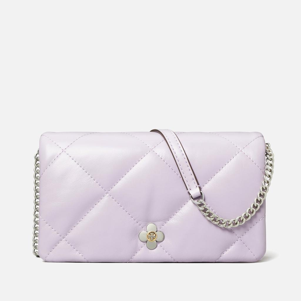 Tory Burch Tory Burch Kira Clover Diamond-Quilted Leather Chain Wallet
